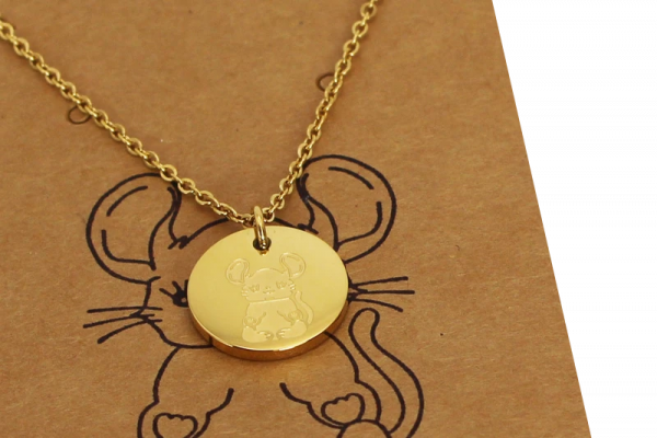 Kette "Yogamaus" Vergoldet