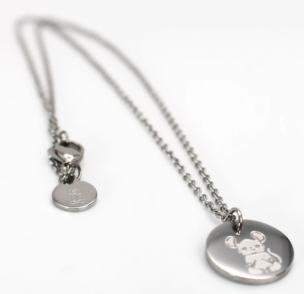 Kette "Yogamaus" Versilbert